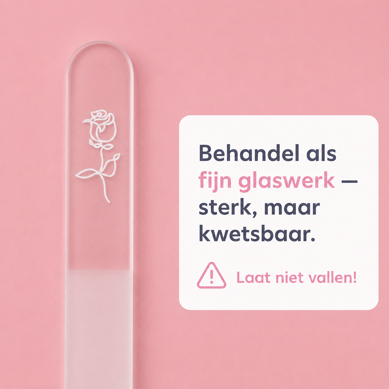 Glazen Nagelvijl met Hardcase | Rozen Design