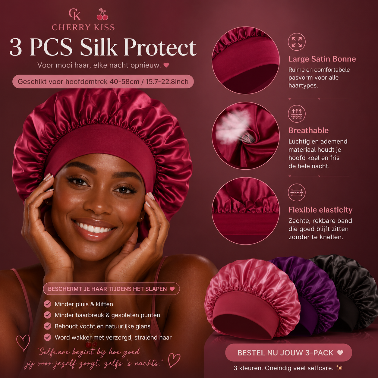 Cherry Kiss Silk Protect | Premium 3-Pack